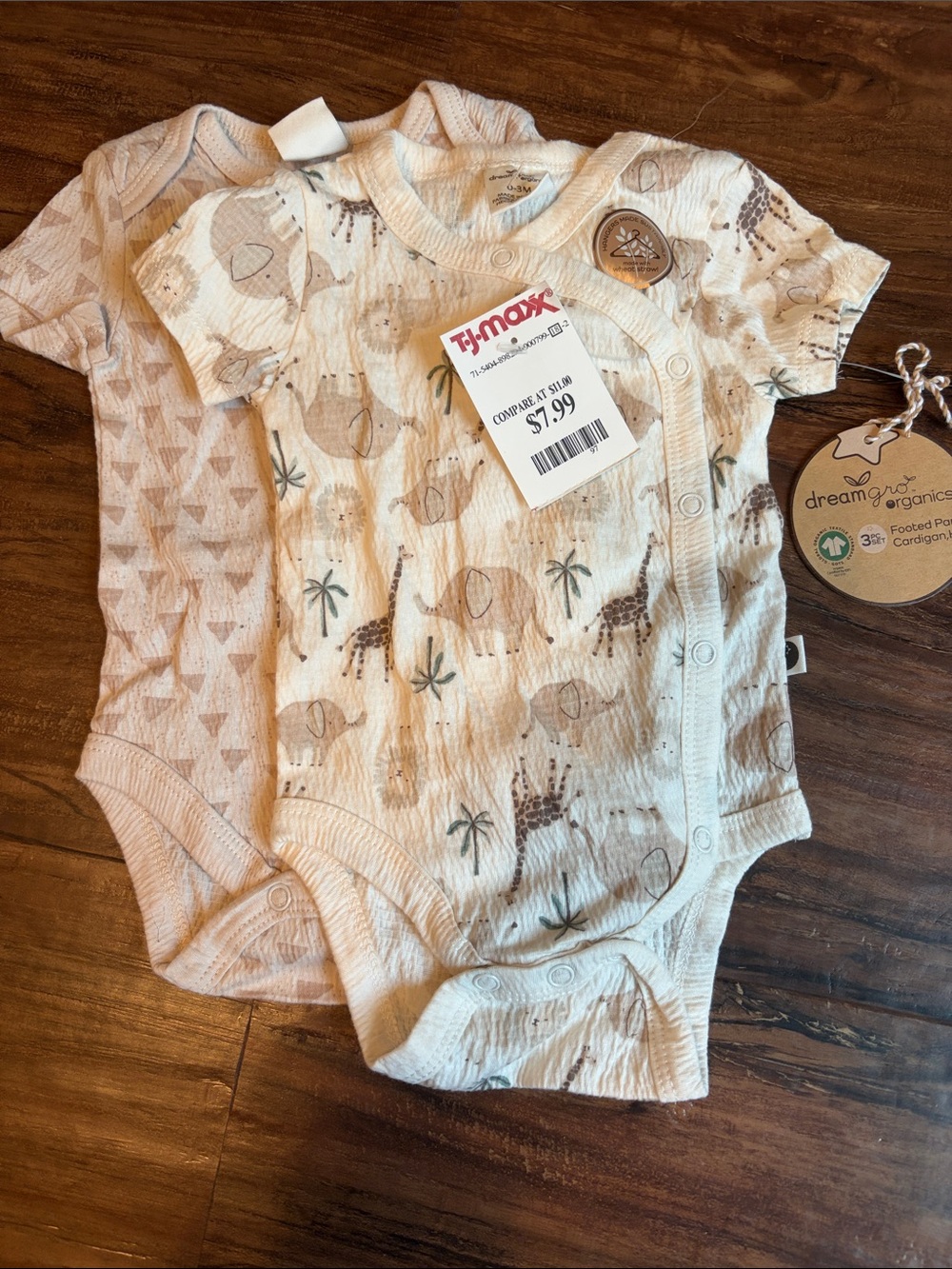 Beige Animal-Print Baby One-Piece Bodysuit - 2-Pack